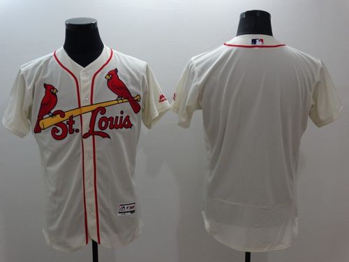 Cardinals Blank Cream Flexbase Authentic Collection Stitched MLB Jersey - Click Image to Close